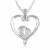 Thumbnail Image 0 of Diamond Accent Footprints on My Heart Pendant in 10K White Gold