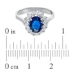 Thumbnail Image 3 of Oval Blue Sapphire and 3/8 CT. T.W. Diamond Shadow Frame Engagement Ring in 14K White Gold