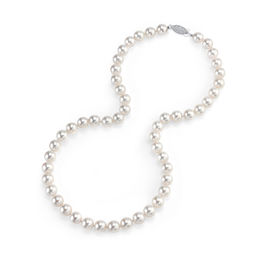 6.0 - 6.5mm Cultured Akoya Pearl Strand Necklace with 14K White Gold Clasp - 17&quot;