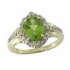 Thumbnail Image 0 of Oval Peridot and Lab-Created White Sapphire Ring in Sterling Silver with 14K Gold Plate