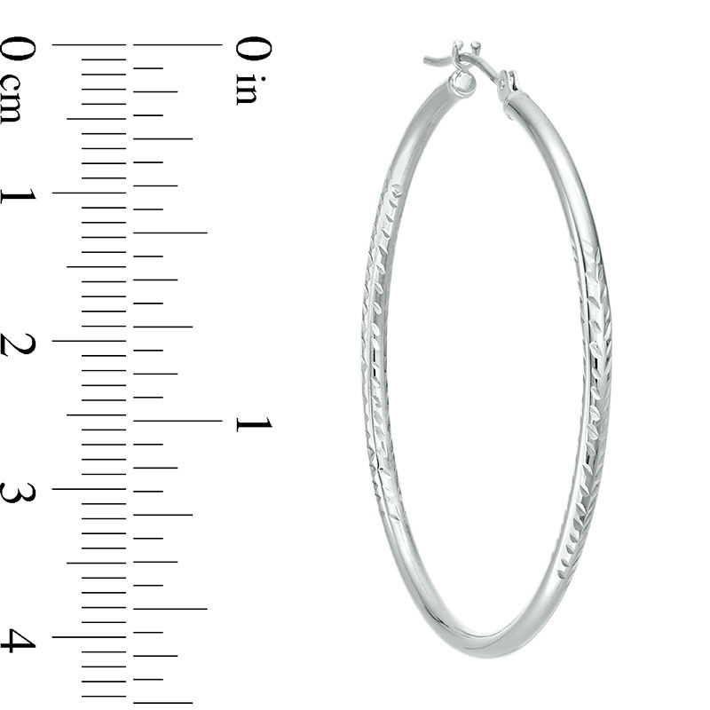 40.0mm Diamond-Cut Hoop Earrings in 14K White Gold