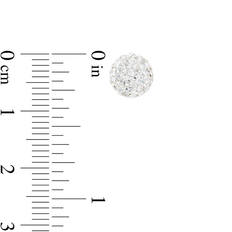 Main Image 2 of Crystal Ball Stud Earrings in 14K Gold