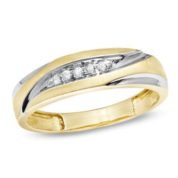 Diamond Accent Wedding Band in 10K Gold