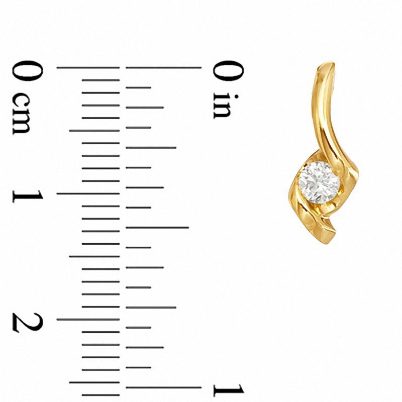 Main Image 2 of Sirena™ 1/8 CT. T.W. Diamond Solitaire Drop Earrings in 14K Gold