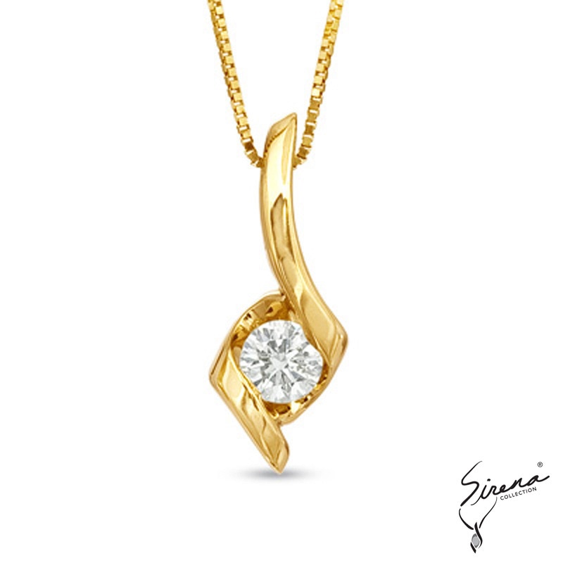 Main Image 1 of Sirena™ 1/10 CT. Diamond Solitaire Pendant in 14K Gold