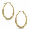 Thumbnail Image 0 of 25.0mm Twisted Double Hoop Earrings in 14K Gold