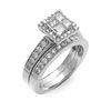 Thumbnail Image 1 of 1 CT. T.W. Quad Diamond Framed Bridal Set in 14K White Gold