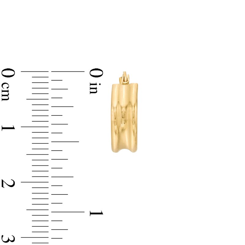 Main Image 3 of 15.0mm Polished Ribbed Hoop Earrings in 14K Gold