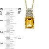 Thumbnail Image 3 of Emerald-Cut Citrine and Lab-Created White Sapphire Pendant and Ring Set in Sterling Silver with 14K Gold Plate - Size 7