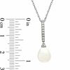Thumbnail Image 3 of 8.0-8.5mm Freshwater Cultured Pearl and Lab-Created White Sapphire Jewerly Set in Sterling Silver