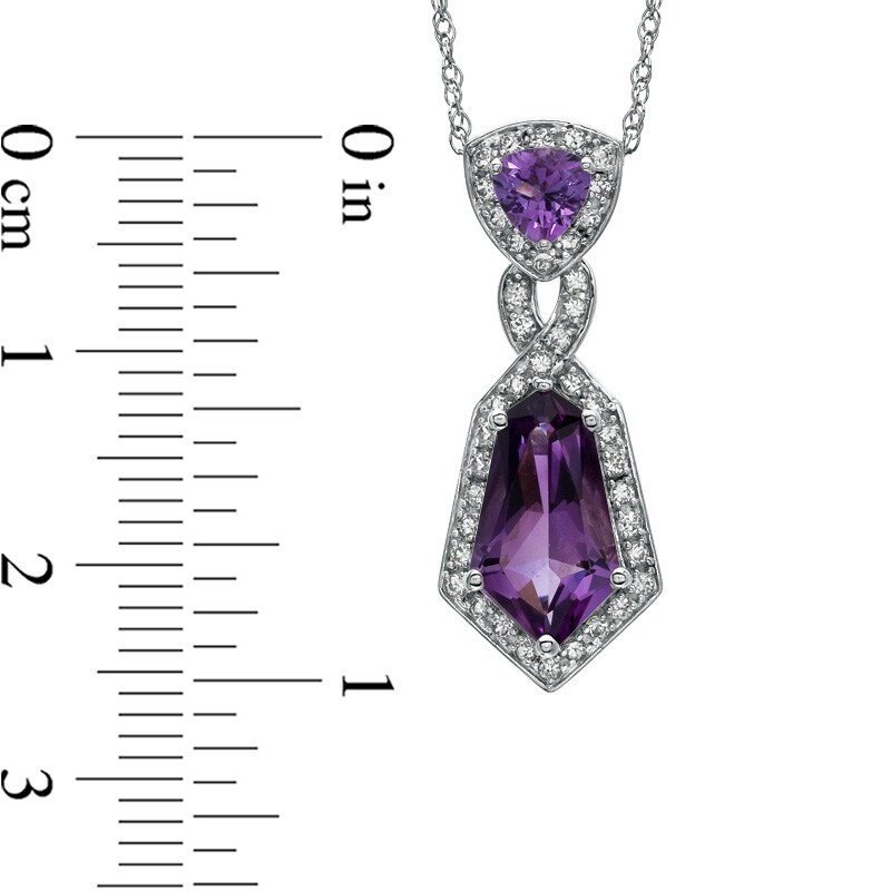 Main Image 2 of Amethyst and Lab-Created White Sapphire Pendant and Earring Set in Sterling Silver