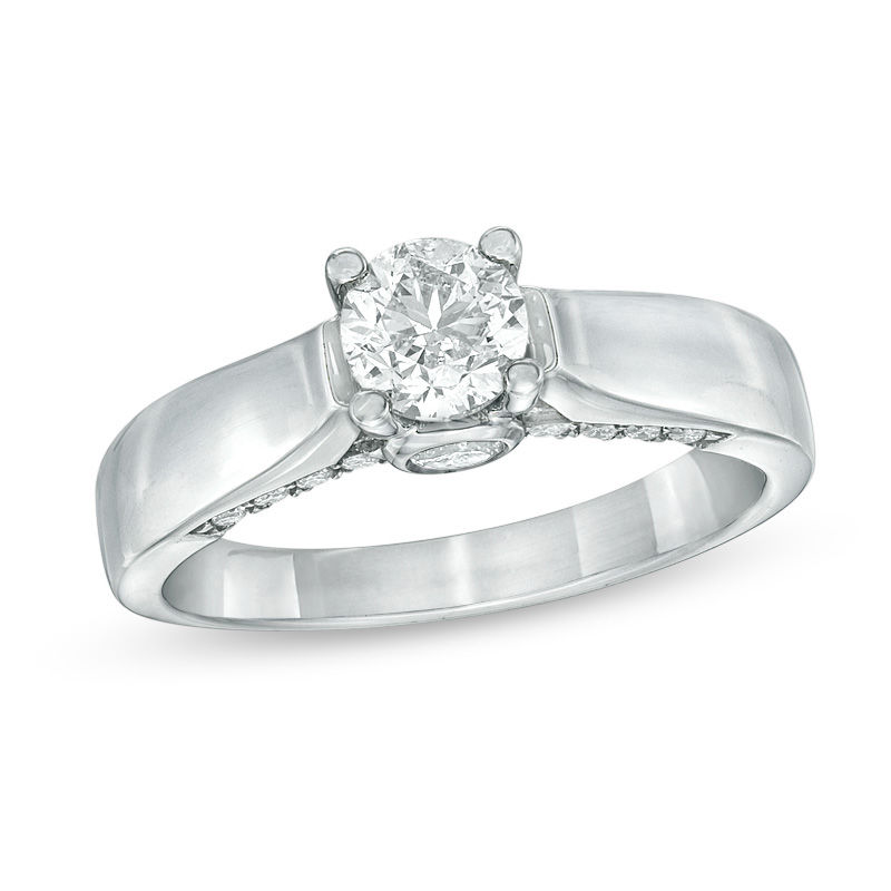 1 CT. T.W. Diamond Engagement Ring in 14K White Gold (J/I2)