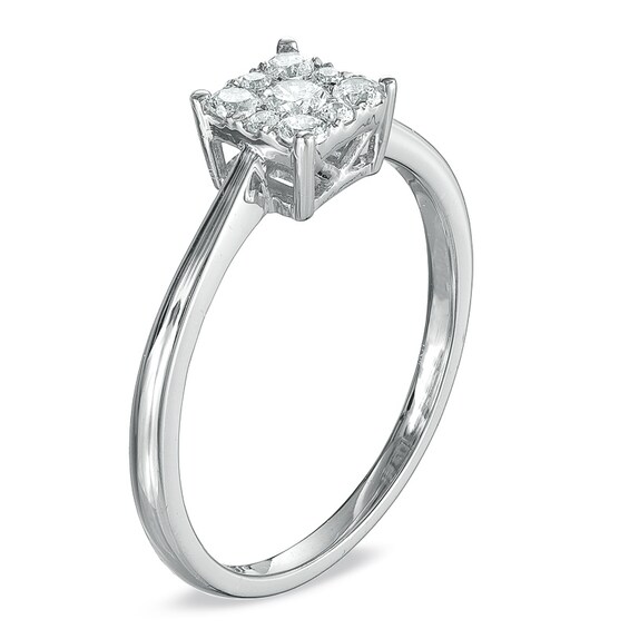 1 4 ct t w diamond composite square promise ring in 10k t square in composite chart