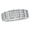 Thumbnail Image 0 of Men's 1/2 CT. T.W. Diamond Triple Row Vertical Station Wedding Band in 10K White Gold