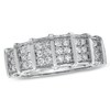 Thumbnail Image 1 of Men's 1/2 CT. T.W. Diamond Triple Row Vertical Station Wedding Band in 10K White Gold