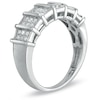 Thumbnail Image 1 of Men's 1/2 CT. T.W. Diamond Triple Row Vertical Station Wedding Band in 10K White Gold