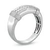 Thumbnail Image 1 of Men's 1/5 CT. T.W. Diamond Double Row Wedding Band in 10K White Gold