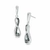 1/2 CT. T.W. Enhanced Black and White Diamond Infinity Drop Earrings in 10K White Gold