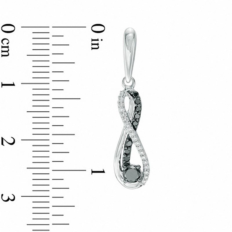 1/2 CT. T.W. Enhanced Black and White Diamond Infinity Drop Earrings in 10K White Gold