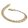 Thumbnail Image 2 of 7.0mm Herringbone Chain Bracelet in 10K Tri-Tone Gold - 7.5"