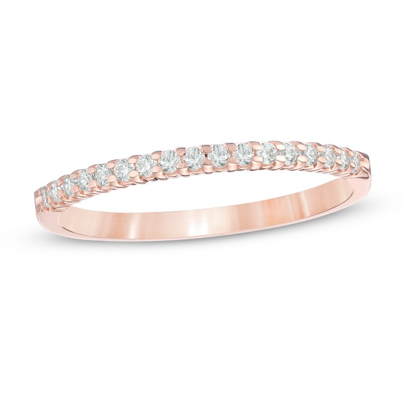 1/6 CT. T.W. Diamond Wedding Band in 14K Rose Gold