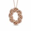 Thumbnail Image 0 of 1/2 CT. T.W. Champagne and White Diamond Circle Twist Pendant in 10K Rose Gold