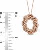 Thumbnail Image 1 of 1/2 CT. T.W. Champagne and White Diamond Circle Twist Pendant in 10K Rose Gold