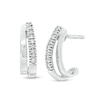 1/10 CT. T.W. Diamond Double J-Hoop Earrings in 10K White Gold
