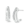 Thumbnail Image 1 of 1/10 CT. T.W. Diamond Double J-Hoop Earrings in 10K White Gold