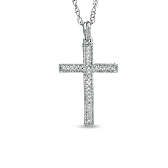 Unique Silver and Red Heart with Cross Pendant