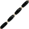 Thumbnail Image 1 of Cushion-Cut Black Onyx Line Bracelet in 10K Gold