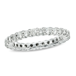 1 CT. T.W. Diamond Prong Eternity Wedding Band in 14K White Gold