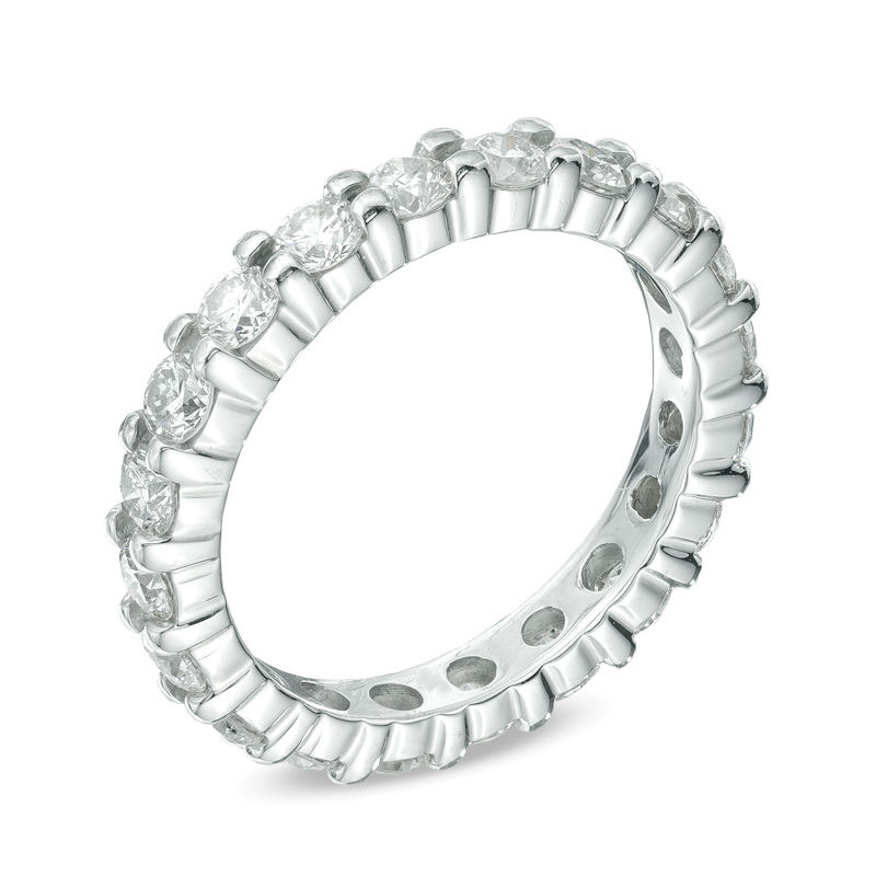 Main Image 2 of Ladies' 2 CT. T.W. Diamond Eternity Wedding Band in 14K White Gold