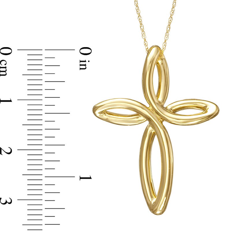 Loop Cross Pendant in 14K Gold Electroform