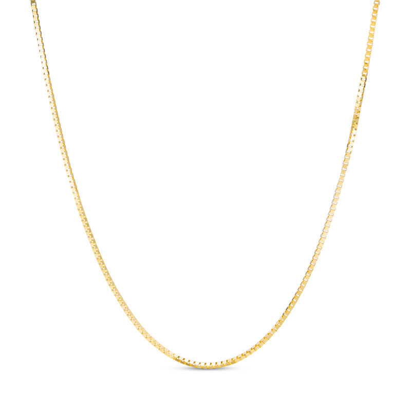 Main Image 1 of Ladies' 0.8mm Box Chain Necklace in 14K Gold