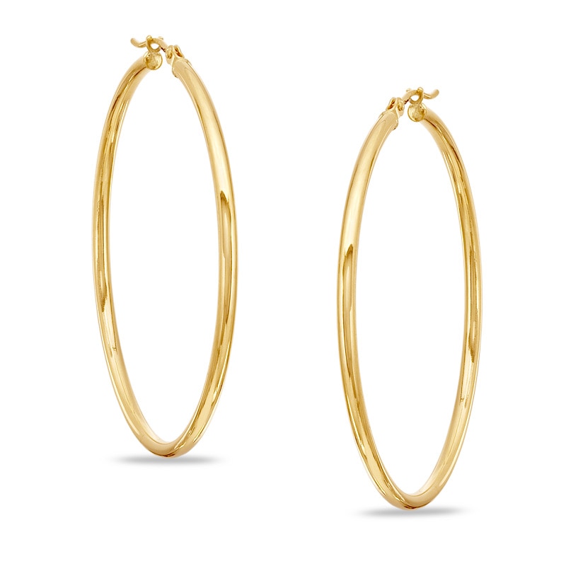 Main Image 1 of 45mm Polished Hoop Earrings in 14K Gold