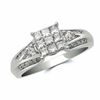 Thumbnail Image 1 of 3/4 CT. T.W. Princess-Cut Composite Diamond Collar Ring in 10K White Gold