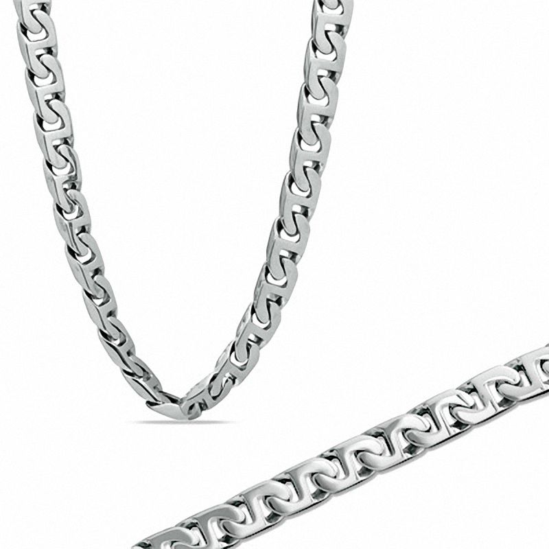 Main Image 1 of 7.0mm Mariner Necklace and Bracelet Set in Stainless Steel