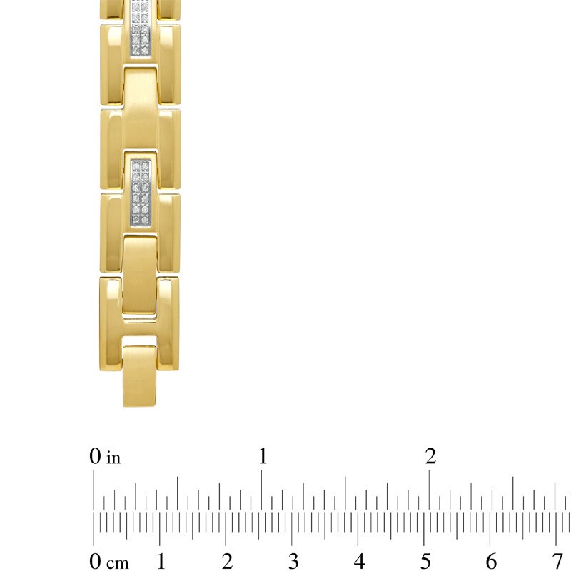 Main Image 3 of 3/8 CT. T.W. Diamond Bracelet in Gold IP Stainless Steel - 8.5"