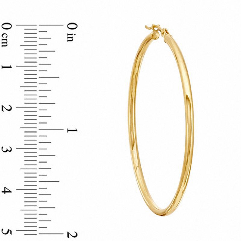 2.0mm Polished Hoop Earrings in 14K Gold