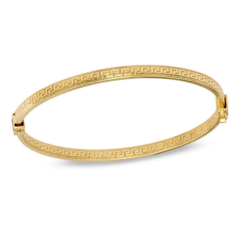 Main Image 1 of Greek Key Bangle in 14K Gold - 7.0"