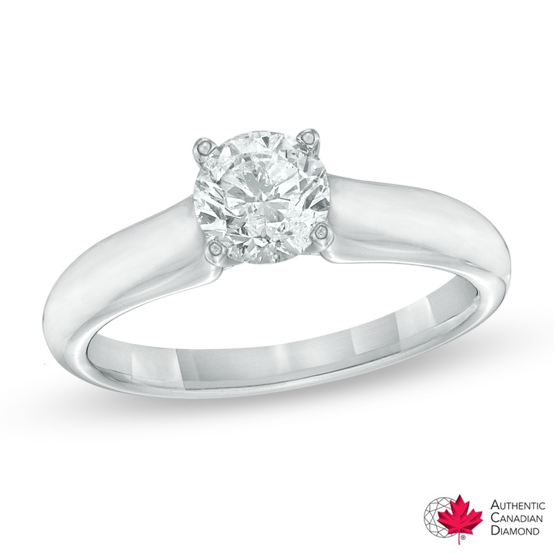 Main Image 1 of 1 CT. Certified Canadian Diamond Solitaire Engagement Ring in 14K White Gold (I/I1)