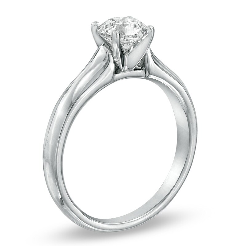 Main Image 2 of 1 CT. Certified Canadian Diamond Solitaire Engagement Ring in 14K White Gold (I/I1)