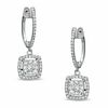 Thumbnail Image 1 of 1/2 CT. T.W. Diamond Square Cluster Drop Earrings in 10K White Gold