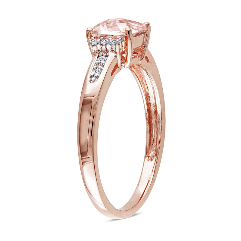 Buy Morganite Engagement Ring 9mm Big Cushion Morganite Ring 14k Rose Gold  8-Prong Diamond Wedding Band at Amazon.in