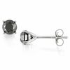 Thumbnail Image 1 of 1 CT. T.W. Black Diamond Solitaire Stud Earrings in 10K White Gold
