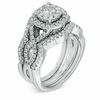 Thumbnail Image 2 of 1-1/5 CT. T.W. Multi-Diamond Frame Bridal Set in 14K White Gold