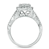 Thumbnail Image 3 of 1-1/5 CT. T.W. Multi-Diamond Frame Bridal Set in 14K White Gold