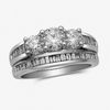 Thumbnail Image 0 of 2 CT. T.W. Certified Diamond Three Stone Bridal Set in 14K White Gold