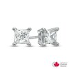 1 CT. T.W. Certified Canadian Princess-Cut Diamond Solitaire Stud Earrings in 14K White Gold (I/I2)